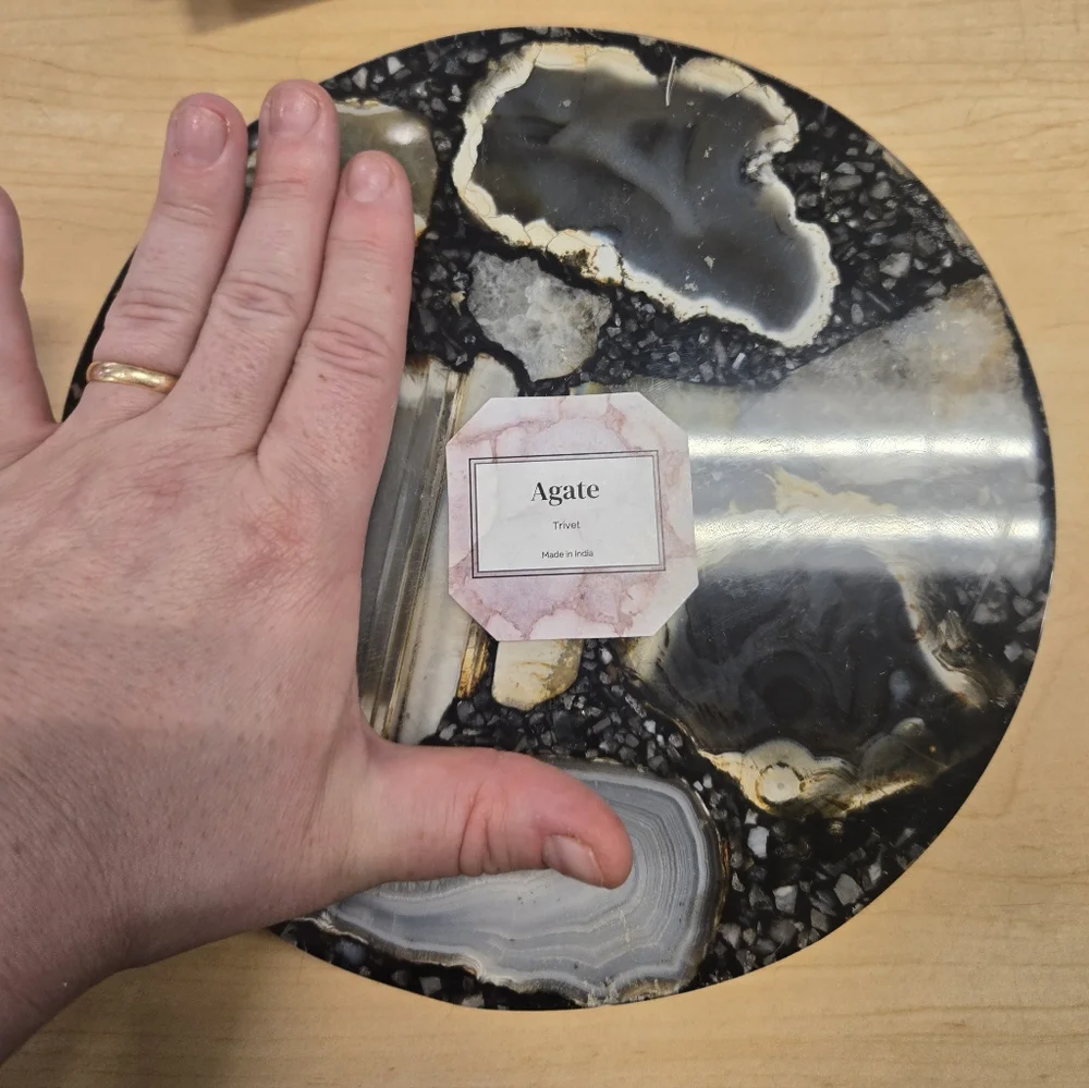 Bundle Agate Stone Trivet Decorative Hot Plate (2)